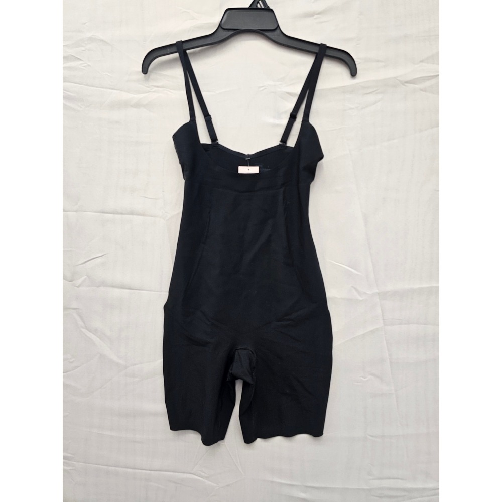 Auden Womens Full Body Shaper Mid-Thigh Bodysuit Black Size L F16671104 NWT‎